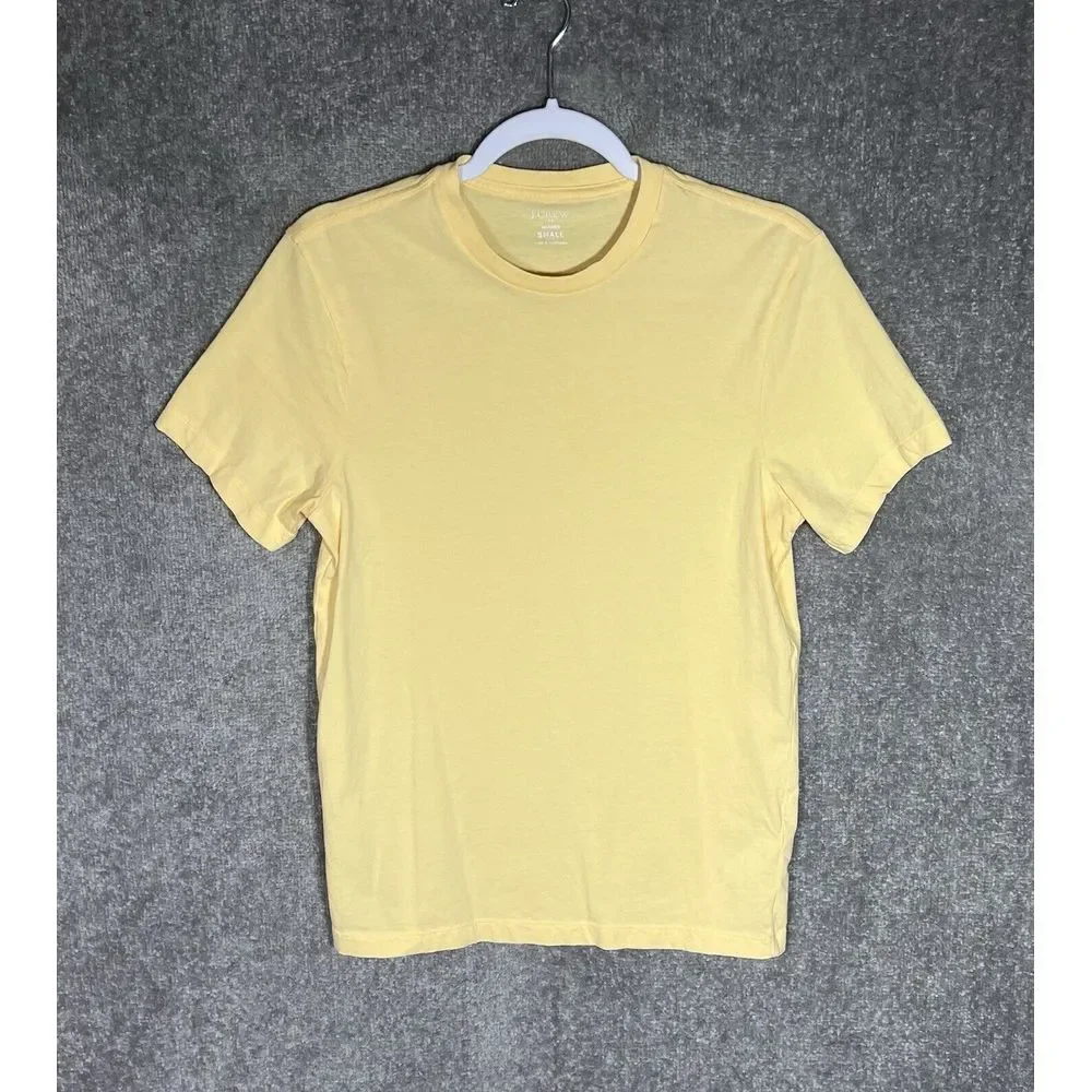 J Crew‎ Washed Cotton Jersey Tee Shirt Mens Size Small Yellow Crew Neck T-Shirt